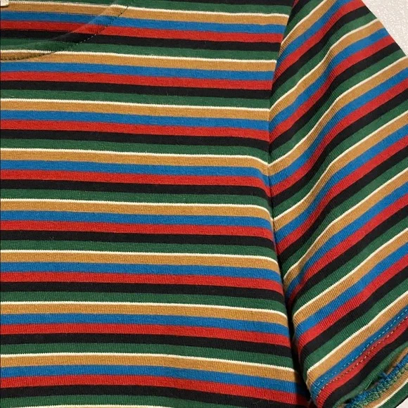 Madewell Luxe Boxy-Crop Tee in Mathis Stripe size Medium - Picture 5 of 7